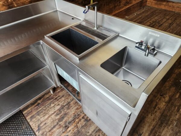 SS Corner Work Table w/ Sink Station - Image 3