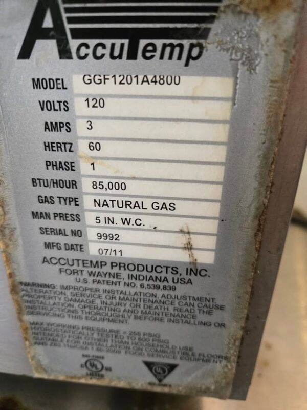 Accutemp Griddle 48" NG Stainless-Steel Thermostat GGF1201A4800 - Image 5