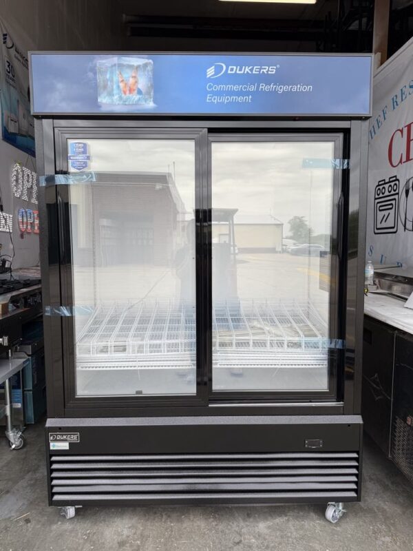 New Dukers Sliding 2-Door Merchandiser Refrigerator DSM-47SR