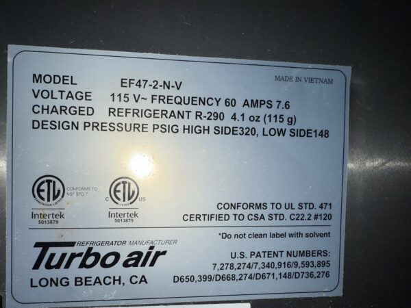TurboAir 2-Door Freezer - Image 7