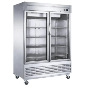 Dukers Bottom Mount Glass 2-Door Commercial Reach-in Freezer D55F-GS2, Congelador de Una Puerta