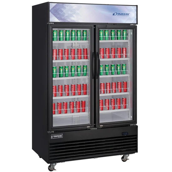 Dukers Commercial Glass Swing 2-Door Merchandiser Refrigerator in Black DSM-48R, Refrigerador de 2 Puertas - Image 4