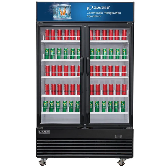 Dukers Commercial Glass Swing 2-Door Merchandiser Refrigerator in Black DSM-48R, Refrigerador de 2 Puertas - Image 3