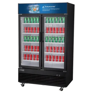 Dukers Commercial Glass Swing 2-Door Merchandiser Refrigerator in Black DSM-48R, Refrigerador de 2 Puertas