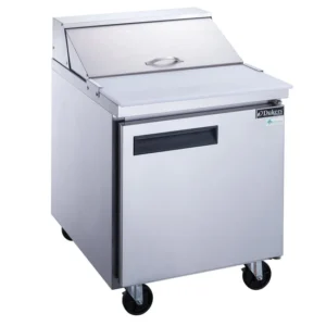 Dukers Regular Top Commercial 29" Food Prep Table Refrigerator in Stainless Steel DSP29-8-S1