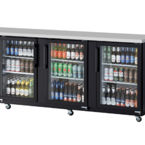 RefrigerationX 3 Door Back Bar - Glass Door (90") XBB-4SG-N, Refrigerador de Bar de 90" Puertas de Vidrio