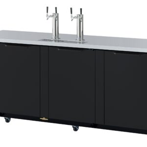 RefrigerationX 3 Door Beer Dispenser Kegerator- Black (90") XBD-4SB-N, Dispensador de Carveza de 90"