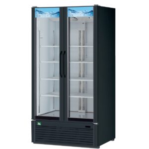RefrigerationX 2 Door Glass Door Merchandiser 39" Wide - Black XGM-35B-N, Refrigerador de Bebidas