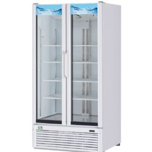 RefrigerationX 2 Door Glass Door 51" Merchandiser- White XGM-47W-N, Refrigerador de Bebidas