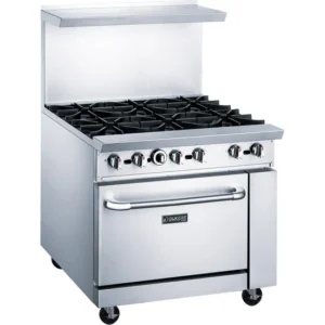 Dukers 36" Gas Range with Six (6) Open Burners DCR36-6B, Estufa de 6 Quemadores