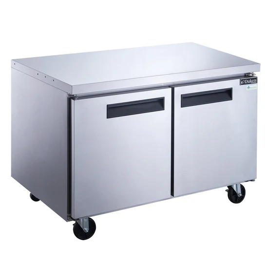 Dukers 2-Door 60" Undercounter Commercial Refrigerator in Stainless Steel DUC60R, Refrigerador de 60"
