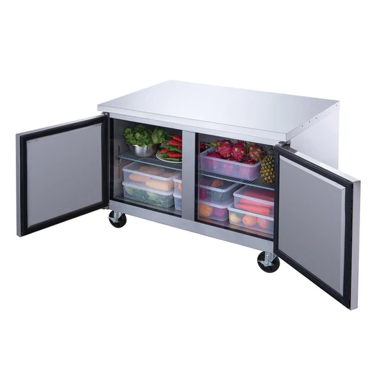 Dukers 2-Door 60" Undercounter Commercial Refrigerator in Stainless Steel DUC60R, Refrigerador de 60" - Image 3