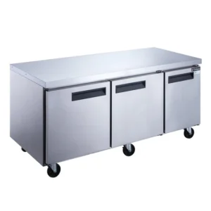 Dukers 72" 3-Door Undercounter Commercial Refrigerator in Stainless Steel DUC72R