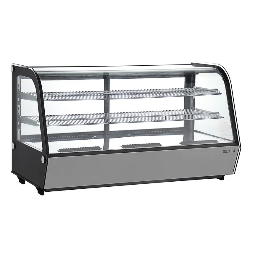 48" Refrigerated Curved Glass Countertop Display Case MDC261, Vitrina Fria de 48"